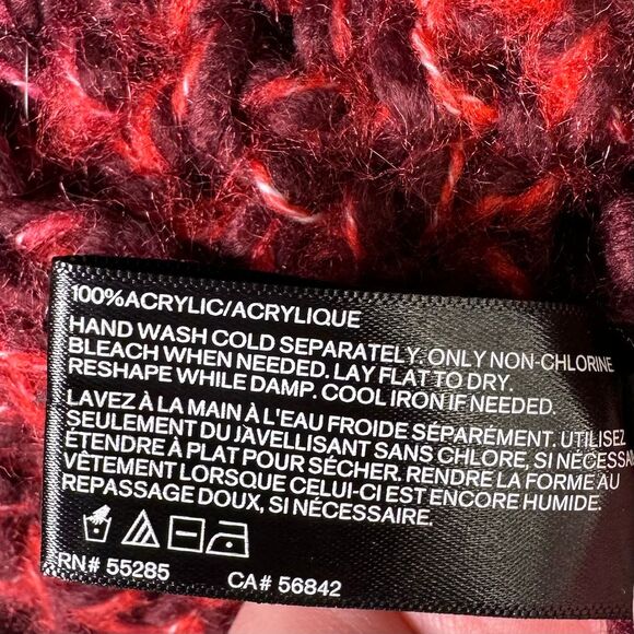 Express Wide Winter Infinity Scarf Tassels Fucshia Wine Extra Cozy Soft Acrylic - Picture 6 of 6